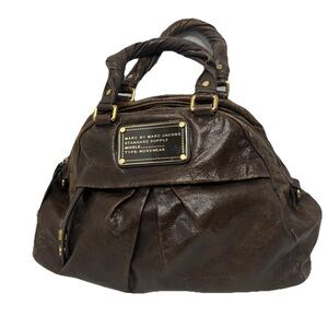 Marc by Marc Jacobs Brown Leather Twisted Q Groove Satchel No Strap